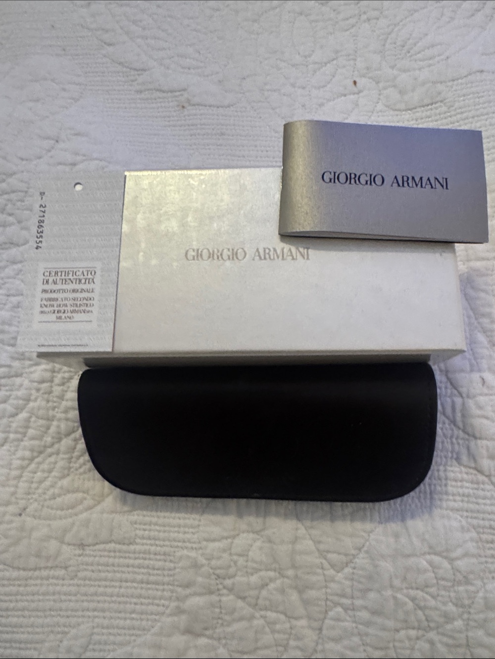Giorgio Armani Black Men's Eyewear Case with Box